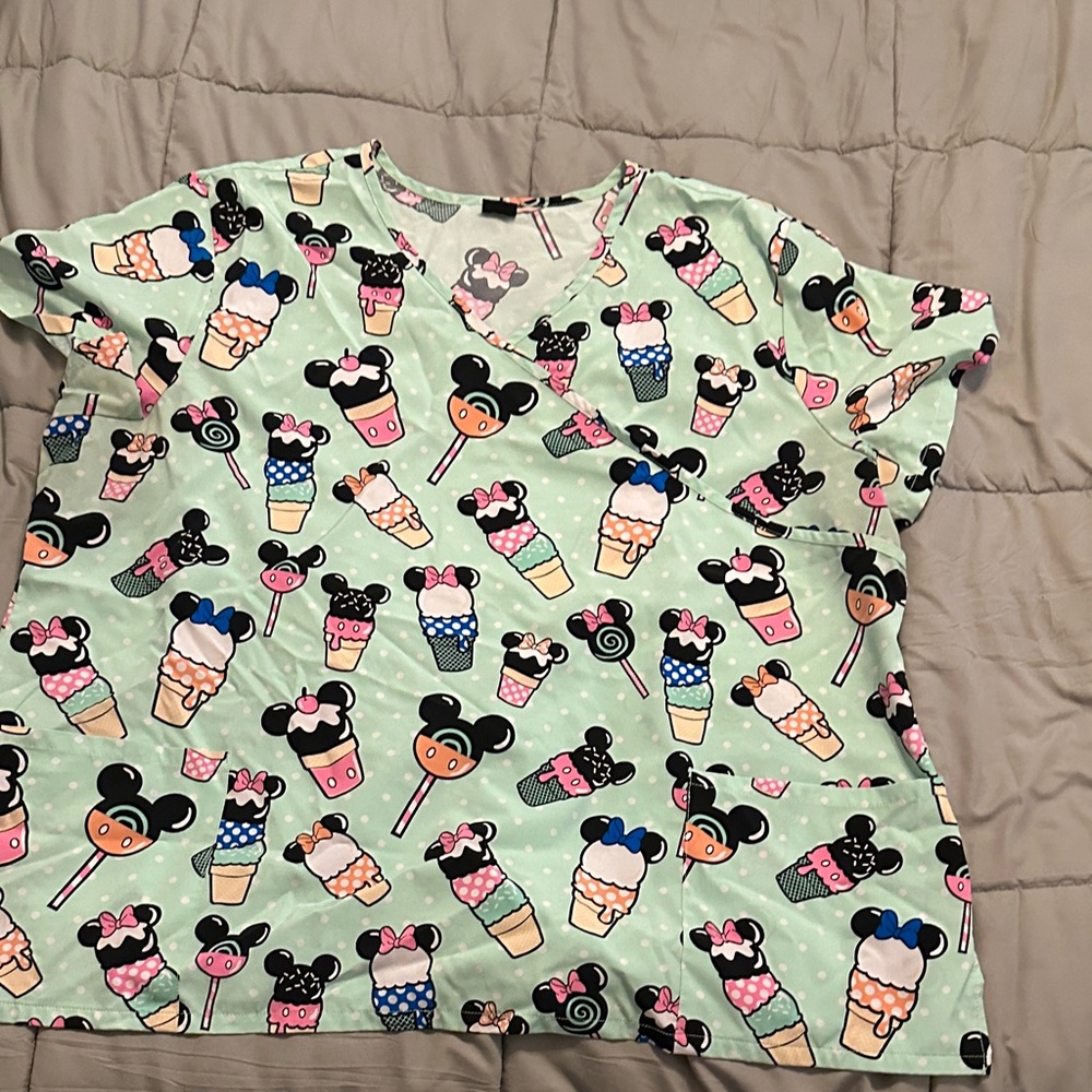 Disney ice cream scrub top